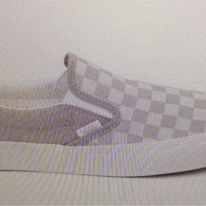 Vans Checkerboard Slip-On Sneakers in White and Light Gray